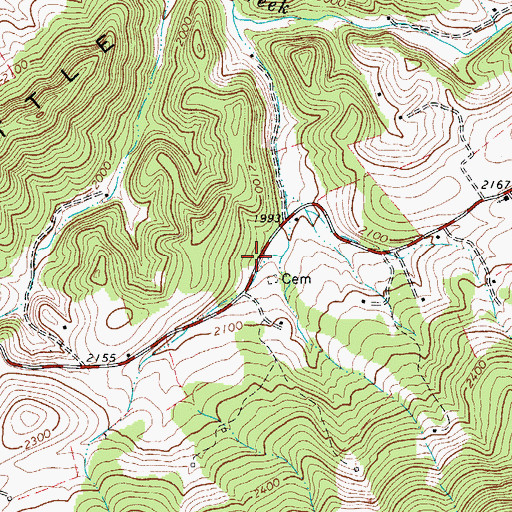 Topographic Map of Green Valley School (historical), WV