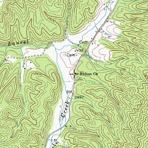 Topographic Map of Hilton School (historical), WV