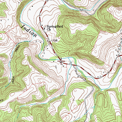 Topographic Map of Hunter Springs School (historical), WV