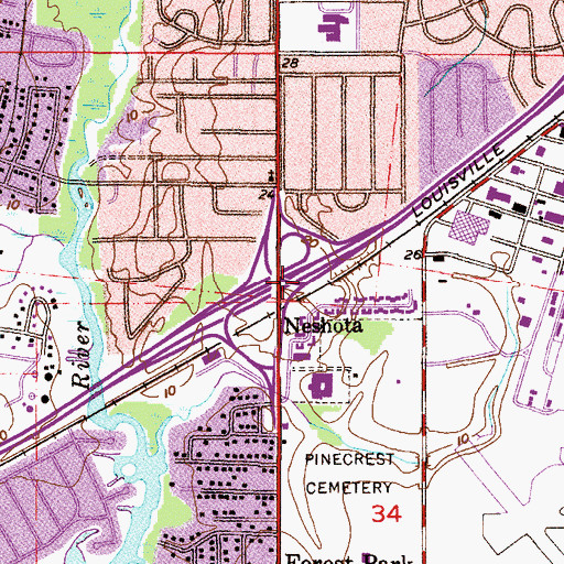 Topographic Map of Interchange 22, AL