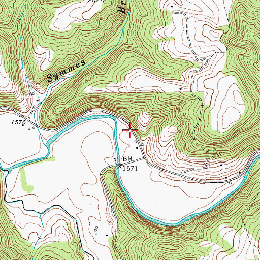 Topographic Map of Indian Creek School (historical), WV