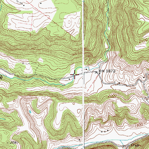 Topographic Map of Laurel Creek Covered Bridge, WV