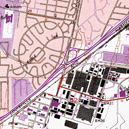 Topographic Map of Interchange 23, AL