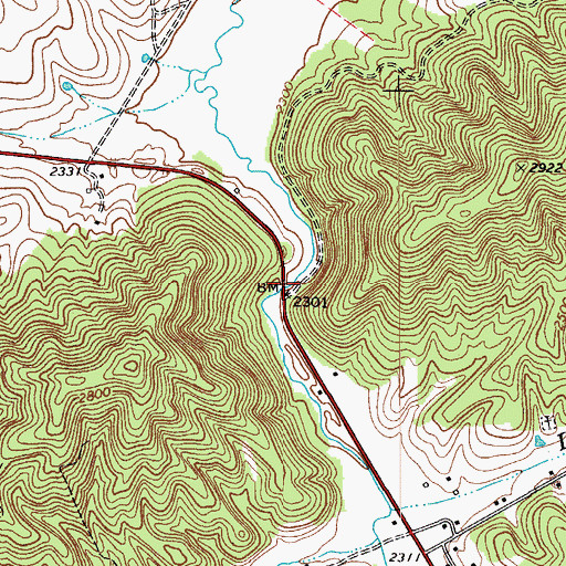 Topographic Map of Red Mill (historical), WV