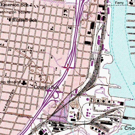 Topographic Map of Interchange 25B, AL