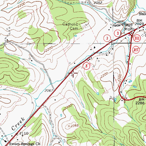 Topographic Map of Viola School (historical), WV