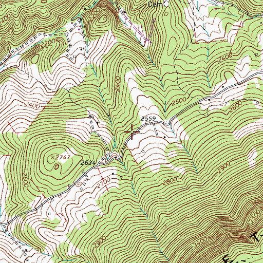 Topographic Map of Walnut Knob School (historical), WV