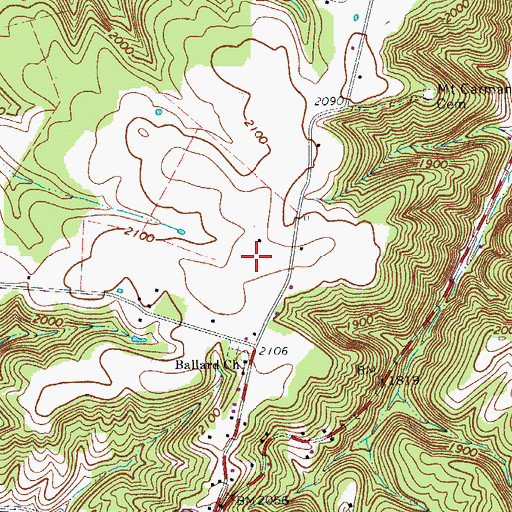 Topographic Map of White Tree Hill, WV