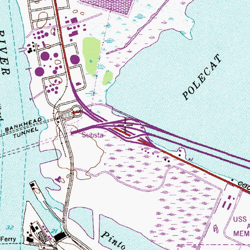 Topographic Map of Interchange 27, AL