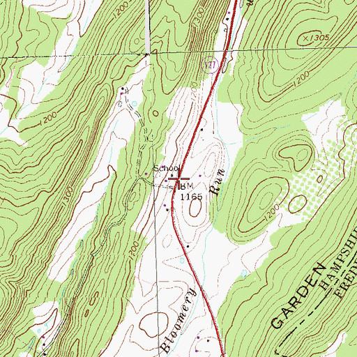 Topographic Map of Bloomery School (historical), WV