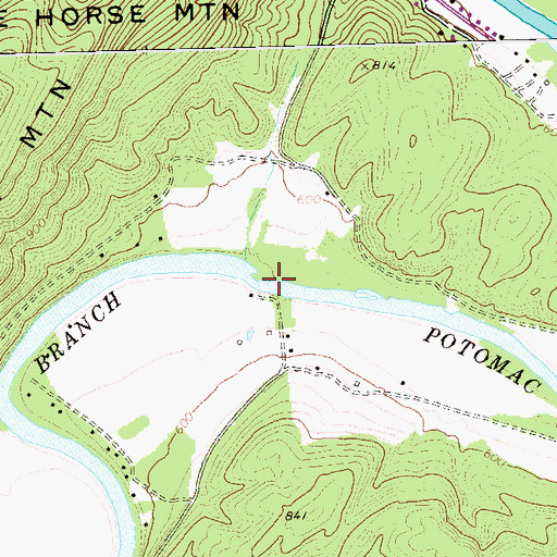 Topographic Map of Blue Ford, WV