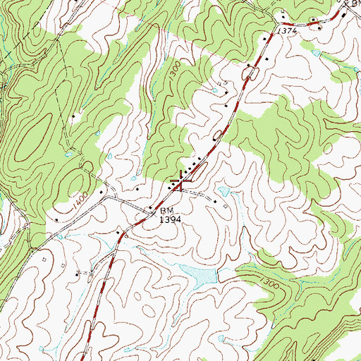 Topographic Map of Bryn School (historical), WV