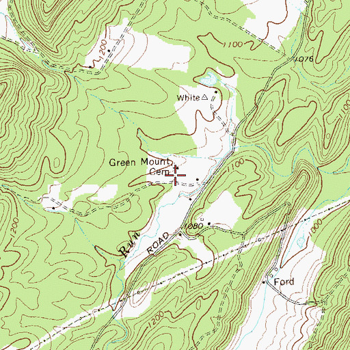Topographic Map of Green Mountain Church (historical), WV