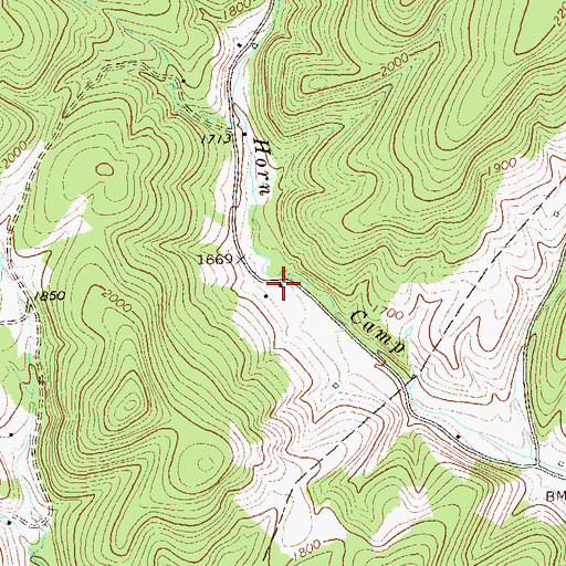 Topographic Map of Horn Camp School (historical), WV