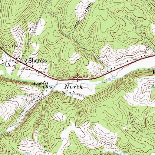 Topographic Map of Little Capon School (historical), WV