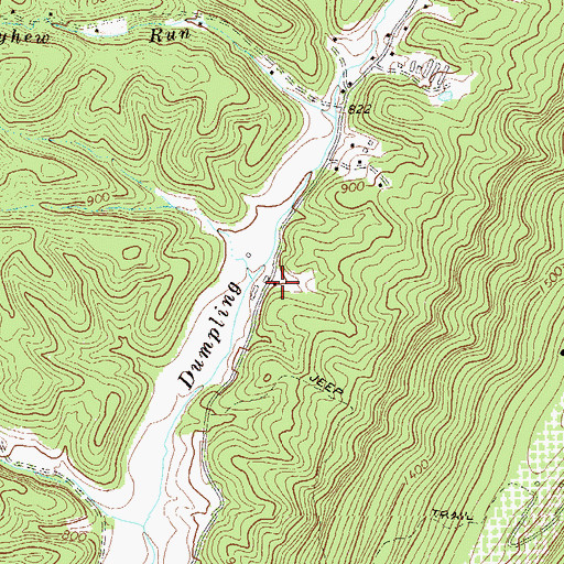 Topographic Map of Mechanicsburg School (historical), WV