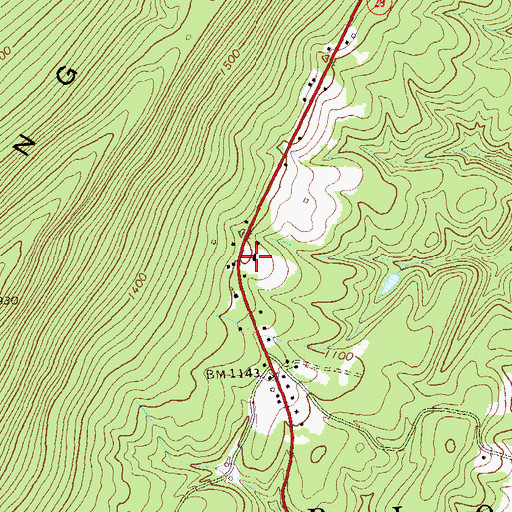 Topographic Map of Pinoak School (historical), WV