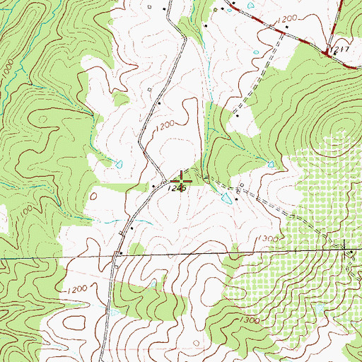 Topographic Map of Queen of Gore School (historical), WV