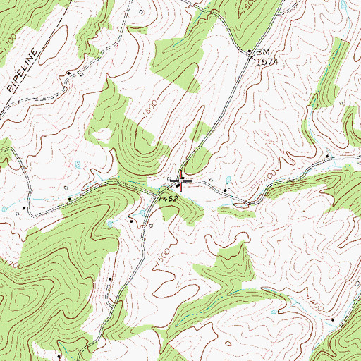 Topographic Map of Ruckman, WV