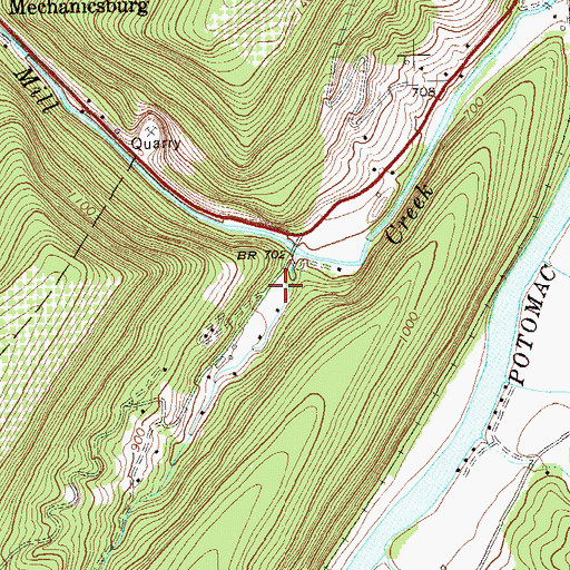 Topographic Map of South Branch School (historical), WV