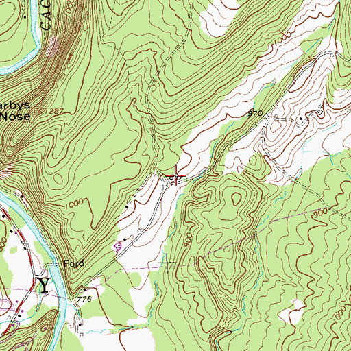 Topographic Map of Walnut Grove School (historical), WV