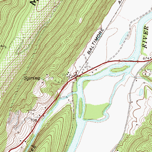 Topographic Map of West Romney Station (historical), WV
