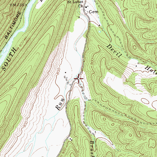 Topographic Map of Wood School (historical), WV