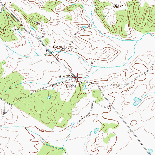 Topographic Map of Bethel School (historical), WV