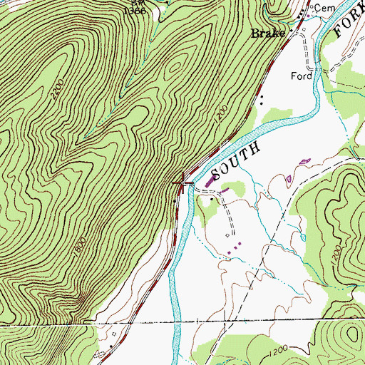 Topographic Map of Bluerock School (historical), WV
