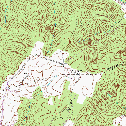 Topographic Map of Cleaves School (historical), WV