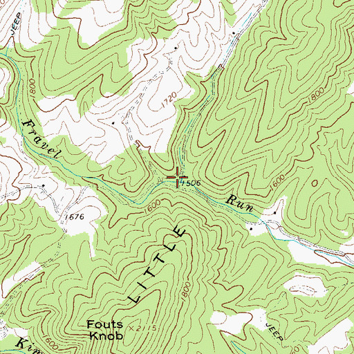 Topographic Map of Fravel Run School (historical), WV