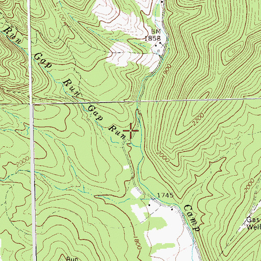 Topographic Map of Gap Run School (historical), WV