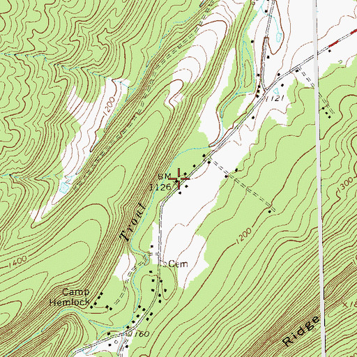 Topographic Map of Heishman School (historical), WV