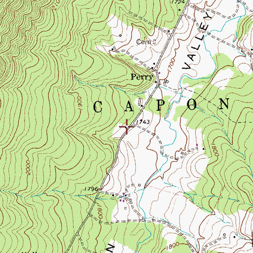 Topographic Map of Heishman School (historical), WV