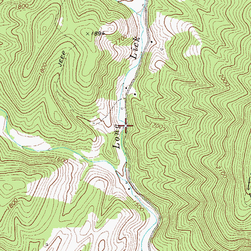 Topographic Map of Long Lick School (historical), WV