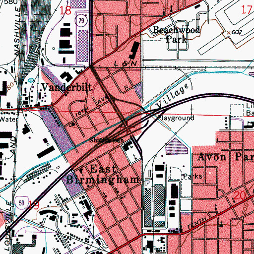 Topographic Map of Interchange 128, AL