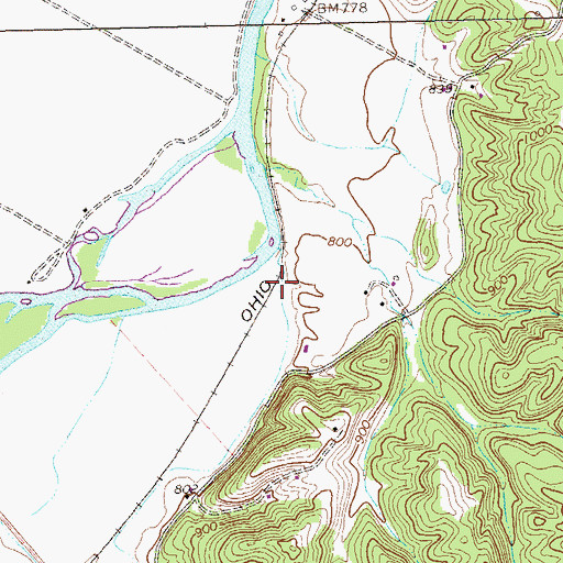 Topographic Map of Mapleton (historical), WV