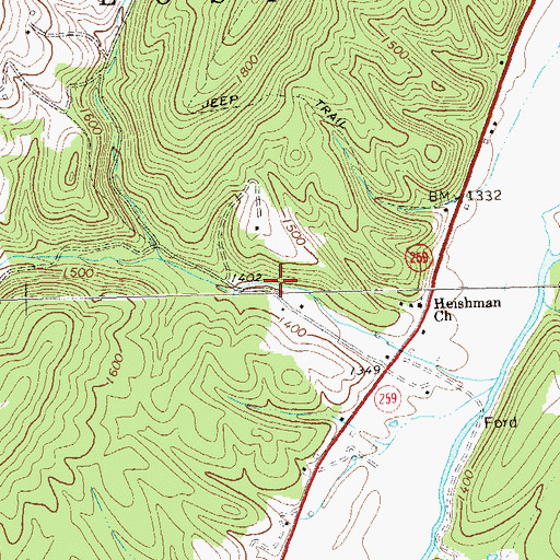 Topographic Map of Miller School (historical), WV