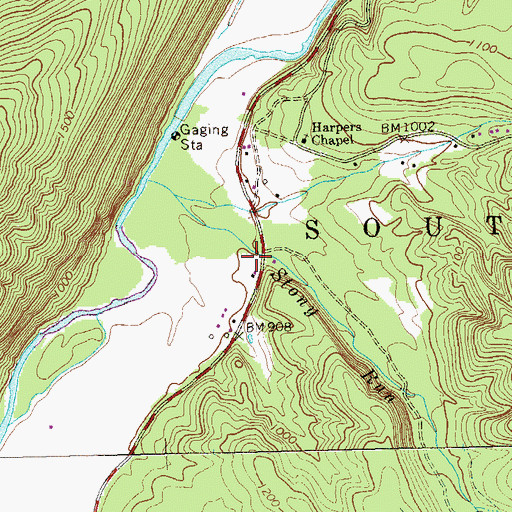 Topographic Map of Parren School (historical), WV