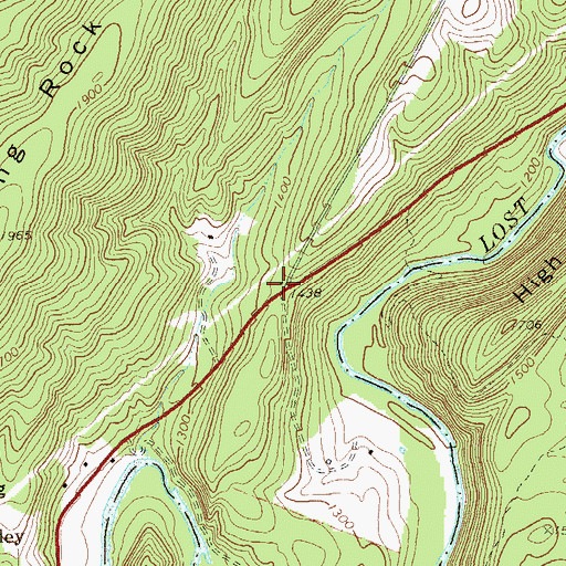 Topographic Map of Pine Ridge School (historical), WV