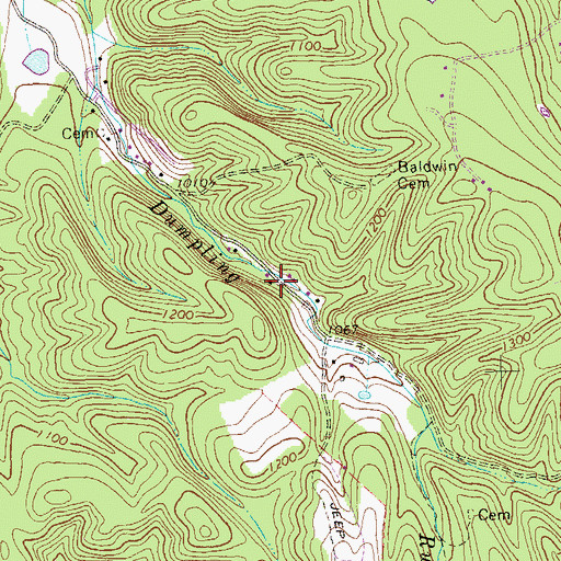 Topographic Map of Potter Run School (historical), WV