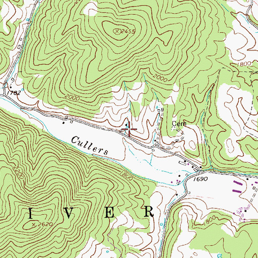 Topographic Map of Saint Johns Church (historical), WV