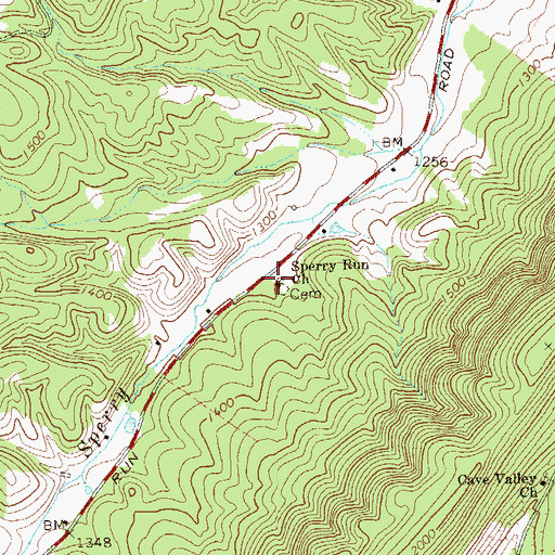 Topographic Map of Sperry Run School (historical), WV