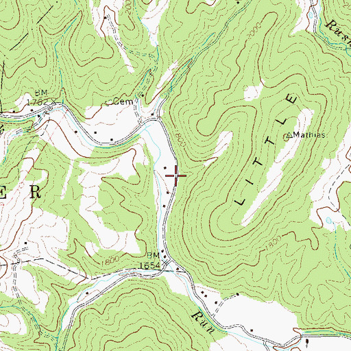 Topographic Map of Strawderman School (historical), WV
