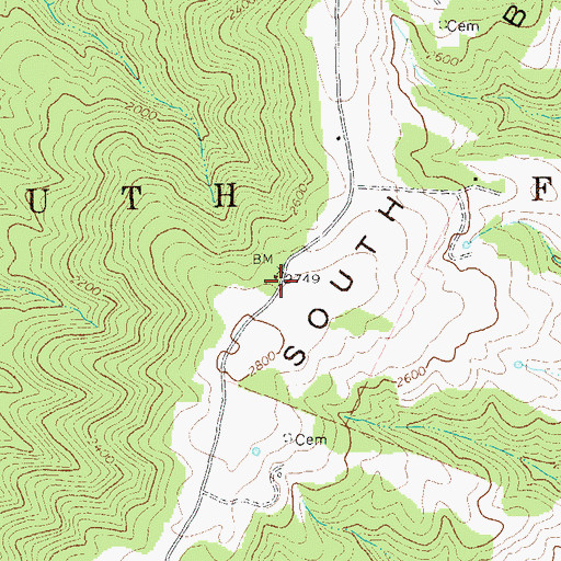 Topographic Map of Topsy School (historical), WV