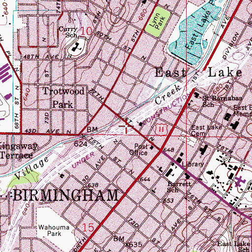 Topographic Map of Interchange 131, AL
