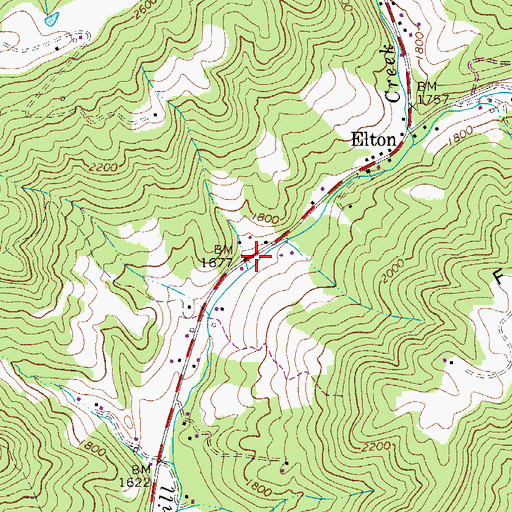 Topographic Map of Beech Grove School (historical), WV