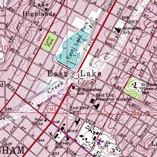 Topographic Map of Interchange 132, AL