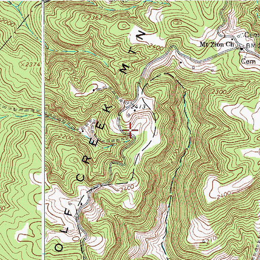 Topographic Map of Bennett School (historical), WV