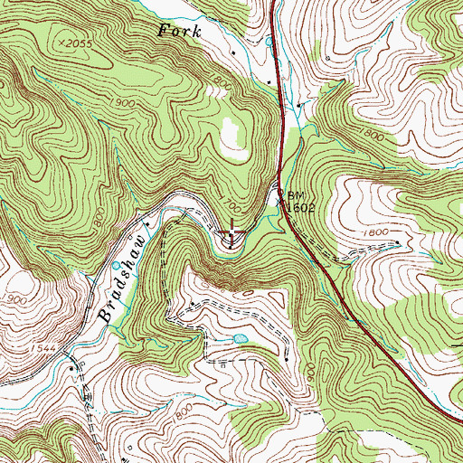 Topographic Map of Bradshaw School (historical), WV